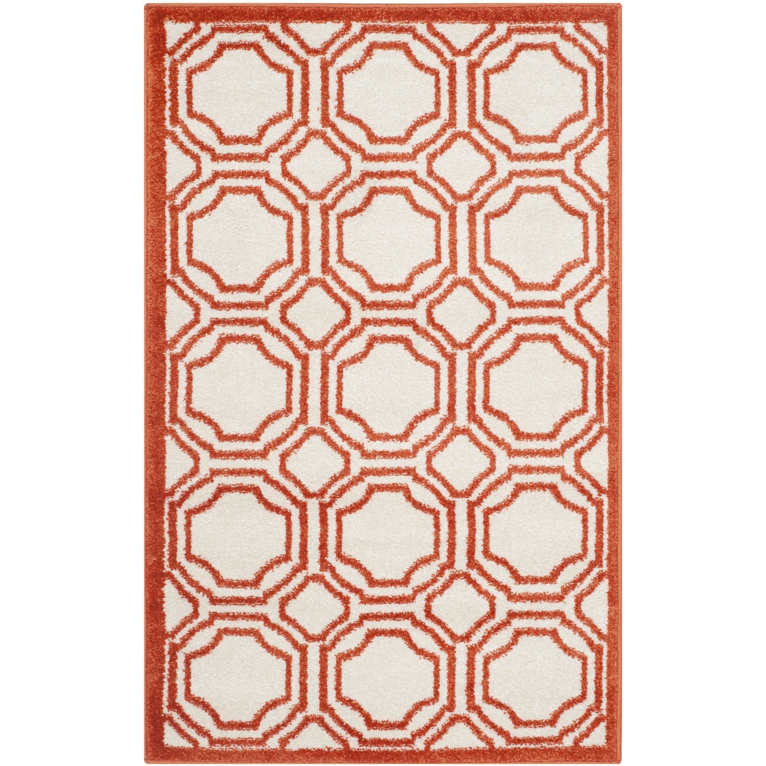 Safavieh Amherst Indoor/ Outdoor Ivory/ Orange Rug (26 X 4)