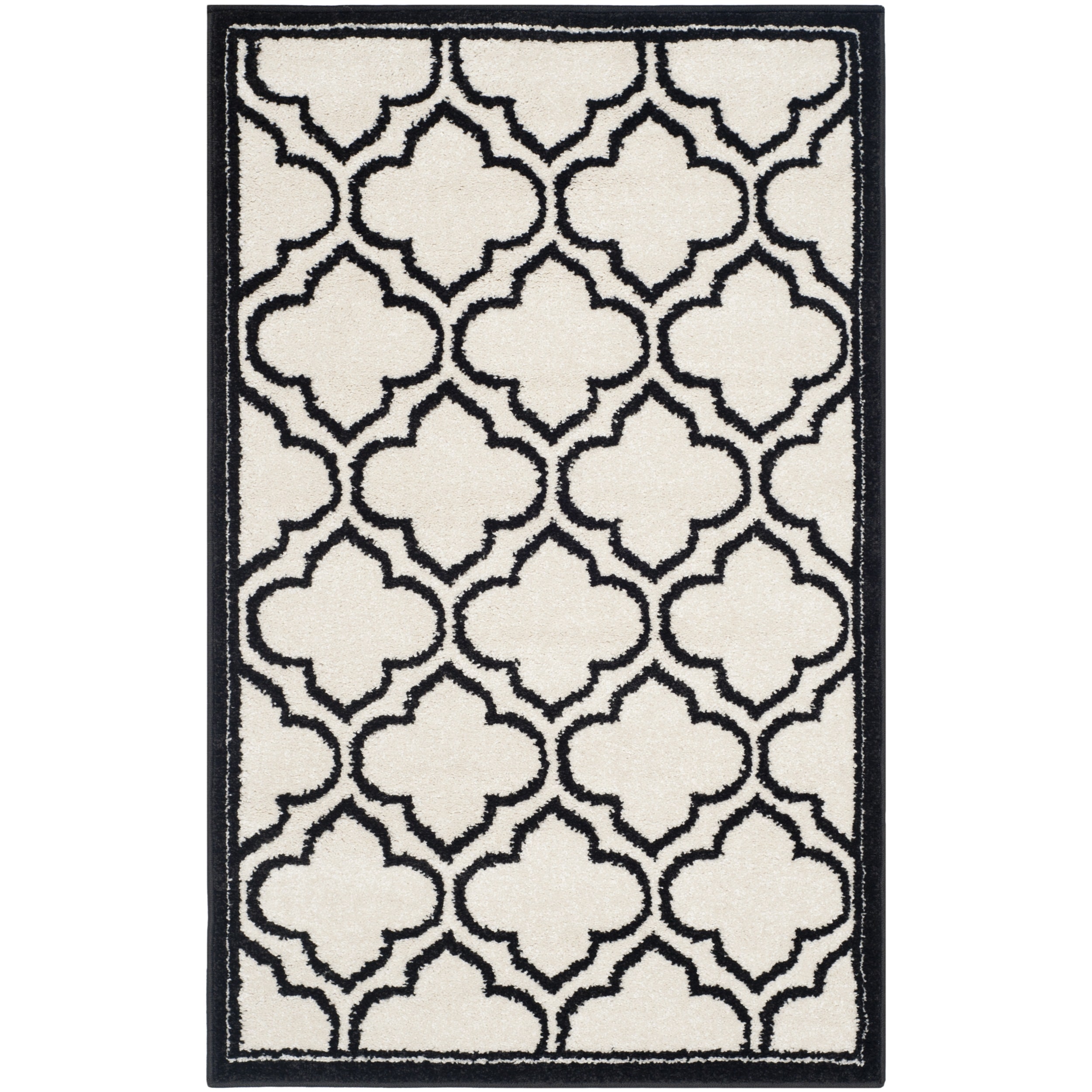 Safavieh Amherst Indoor/ Outdoor Ivory/ Anthracite Rug (26 X 4)