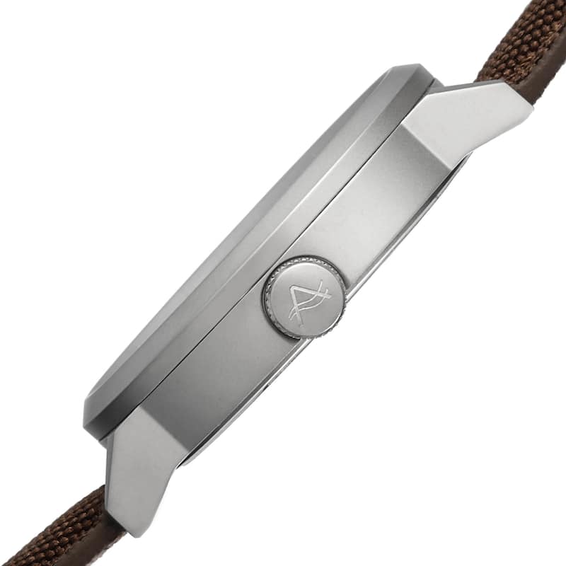 August Steiner Men's Quartz Sparkling Matte Dial Canvas Blue Strap Watch