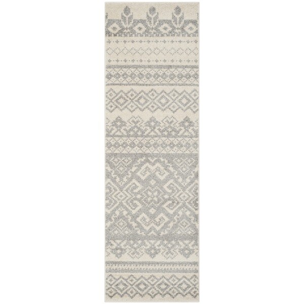 Safavieh Adirondack Dixie Rustic Lodge Ivory/ Silver Rug - 2'6" x 6'