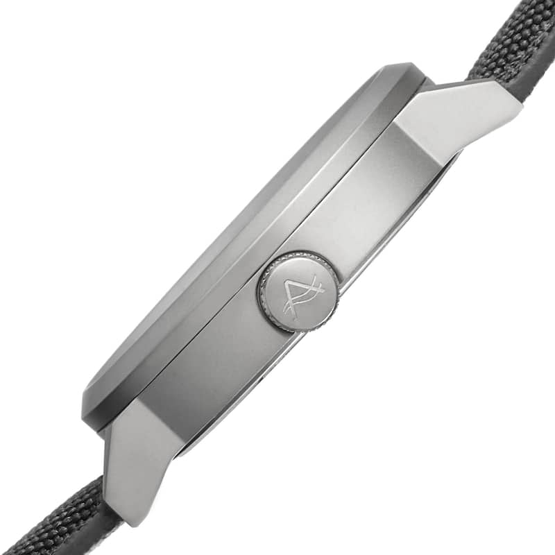 August Steiner Men's Quartz Sparkling Matte Dial Canvas Grey Strap Watch