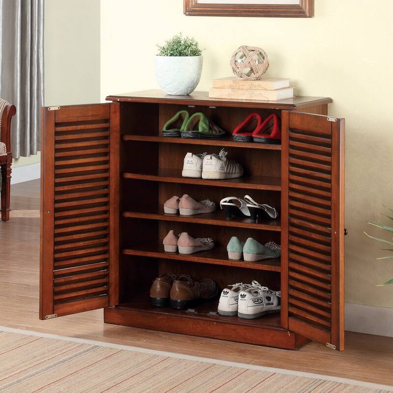 Gaillardia Transitional Brown Wood 5-Shelf Shoe Cabinet by Copper Grove