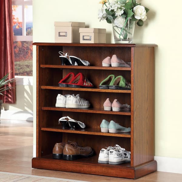 Shop Furniture Of America Loe Transitional Espresso 5 Shelf Shoe