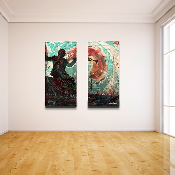 2 Piece Canvas Wall Art ready2hangart 'the color of jazz xvii' oversized 2-piece canvas 2 Piece Canvas Wall Art ready2hangart 'the color of jazz xvii' oversized 2-piece canvas
