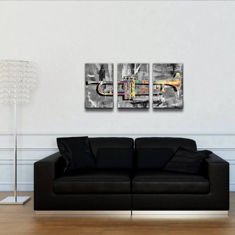Ready2HangArt 'The Color of Jazz XV' Oversized 3Piece Canvas Wall Art