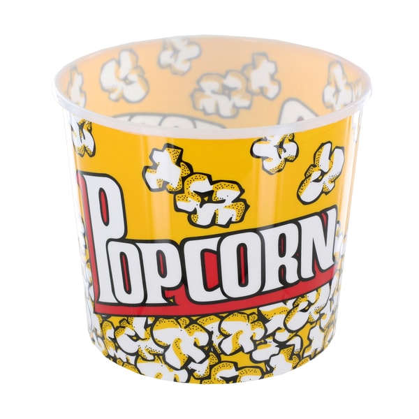 Large Yellow Cinema-Style Popcorn Holder Bucket