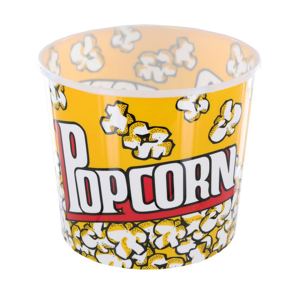 Large Yellow Cinema-Style Popcorn Holder Bucket