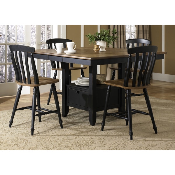 Liberty 5-piece Driftwood and Black Casual Gathering Set