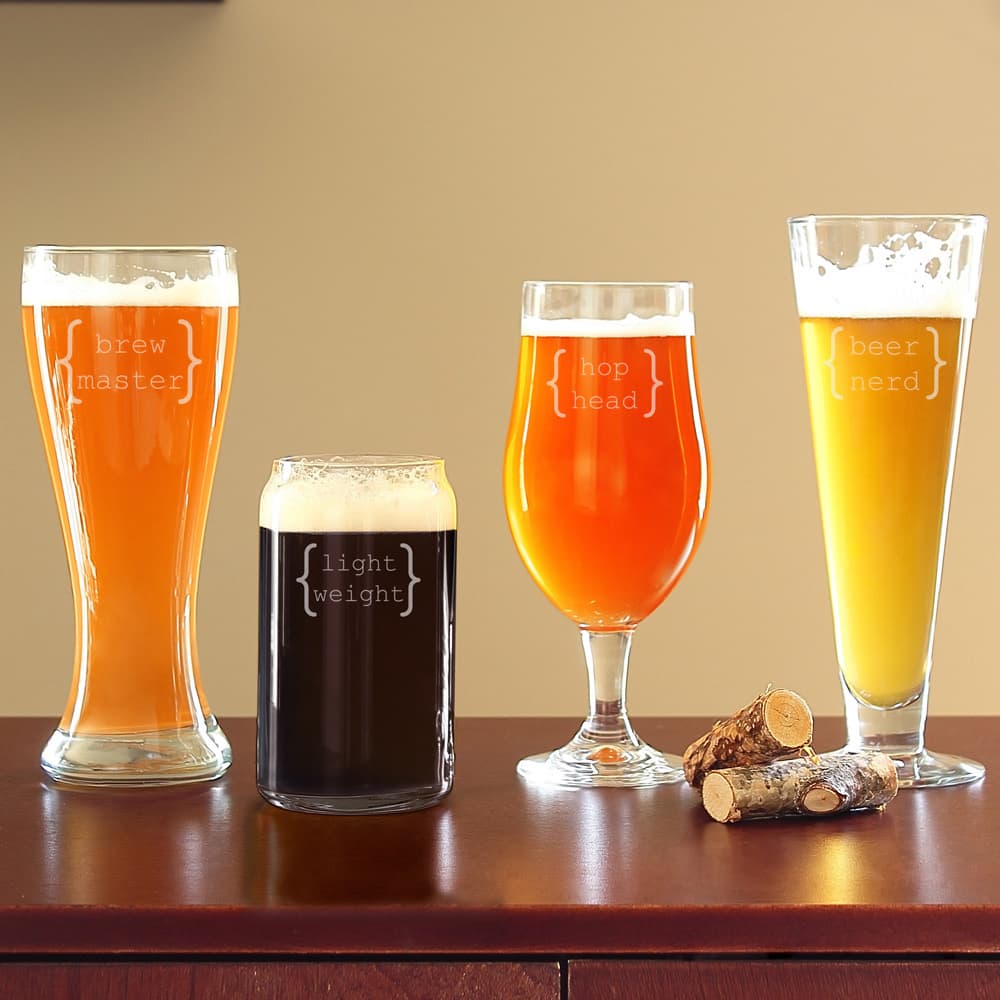 Specialty Clear Beer Glasses (Set of 4)