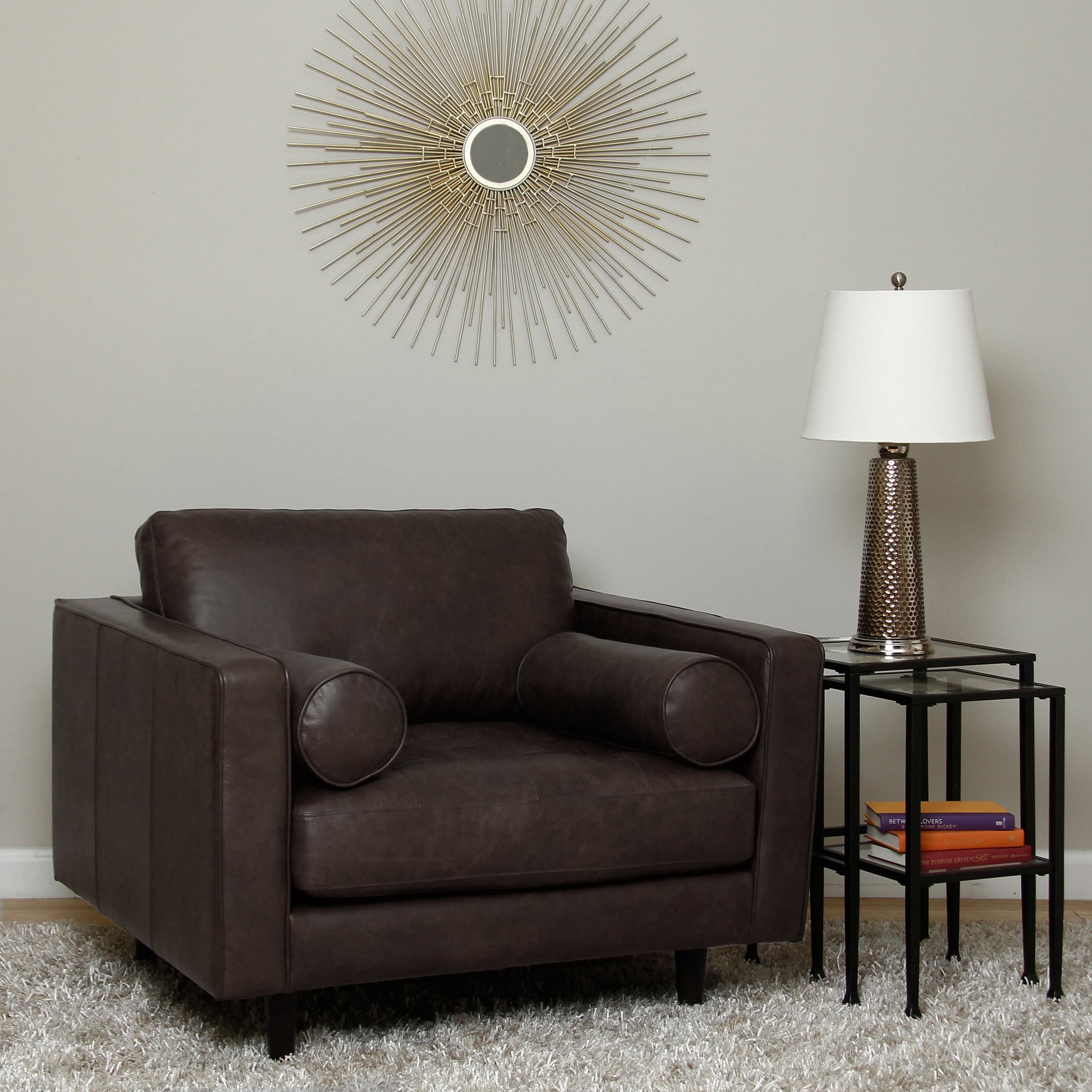 Scott Oversized Dark Brown Leather Club Chair