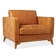 preview thumbnail 2 of 6, Strick & Bolton Filmore Oversized Tan Italian Leather Club Chair