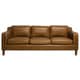 preview thumbnail 2 of 6, Strick & Bolton Canape 86-inch Oxford Honey Leather Sofa