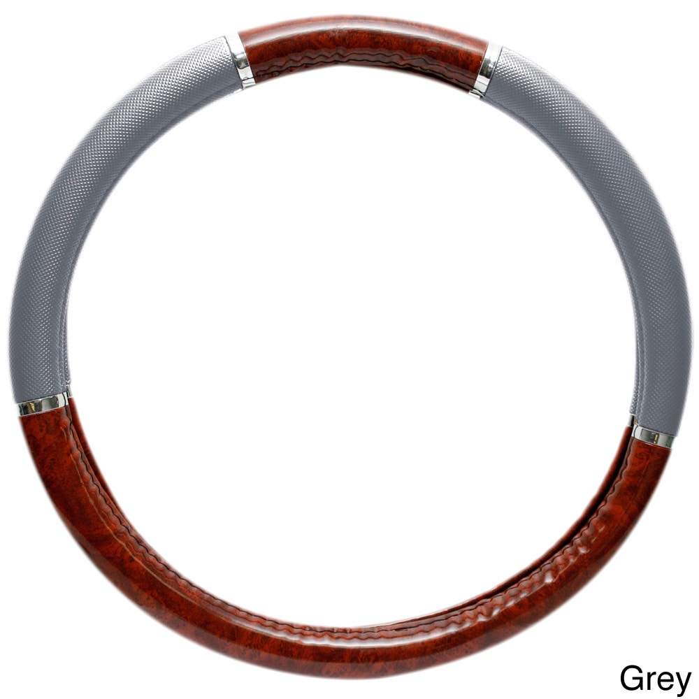 Oxgord Dark Wood Grain Rubber Steering Wheel Cover