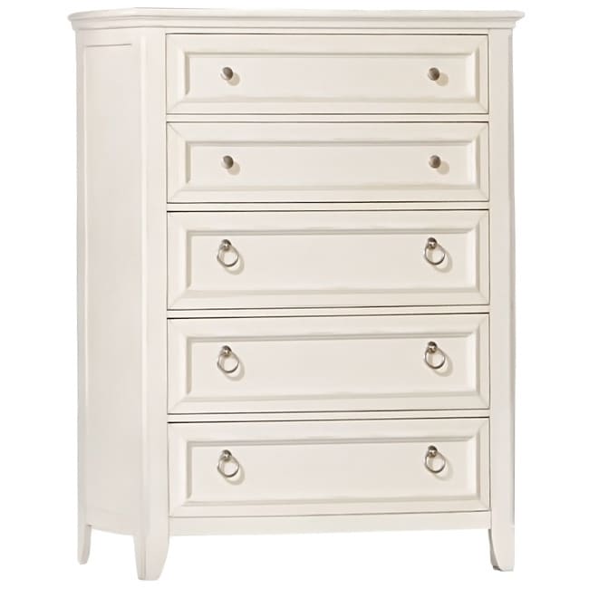 Rockford International Courtney Cottage White 5 drawer Chest Antique White Size 5 drawer