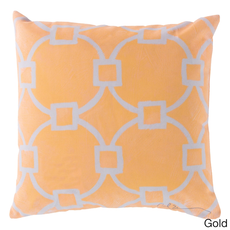 Geometric Links Indoor/ Outdoor Accent Pillow - Gold - 20 x 20