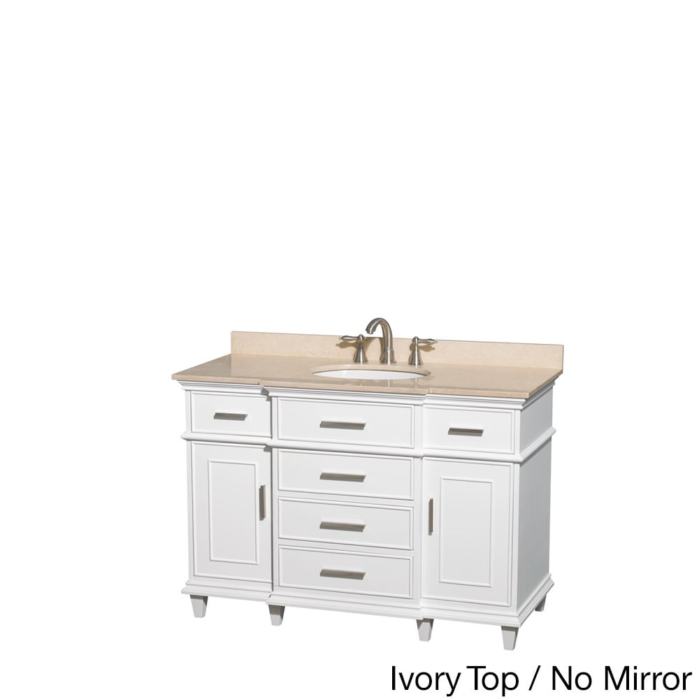 Wyndham Collection Berkeley White 48 inch Single Vanity Ivory Size Single Vanities