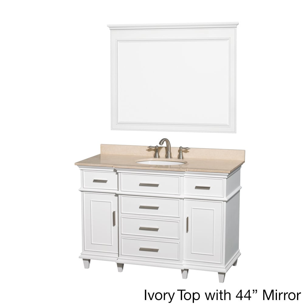 Wyndham Collection Berkeley White 48 inch Single Vanity Ivory Size Single Vanities