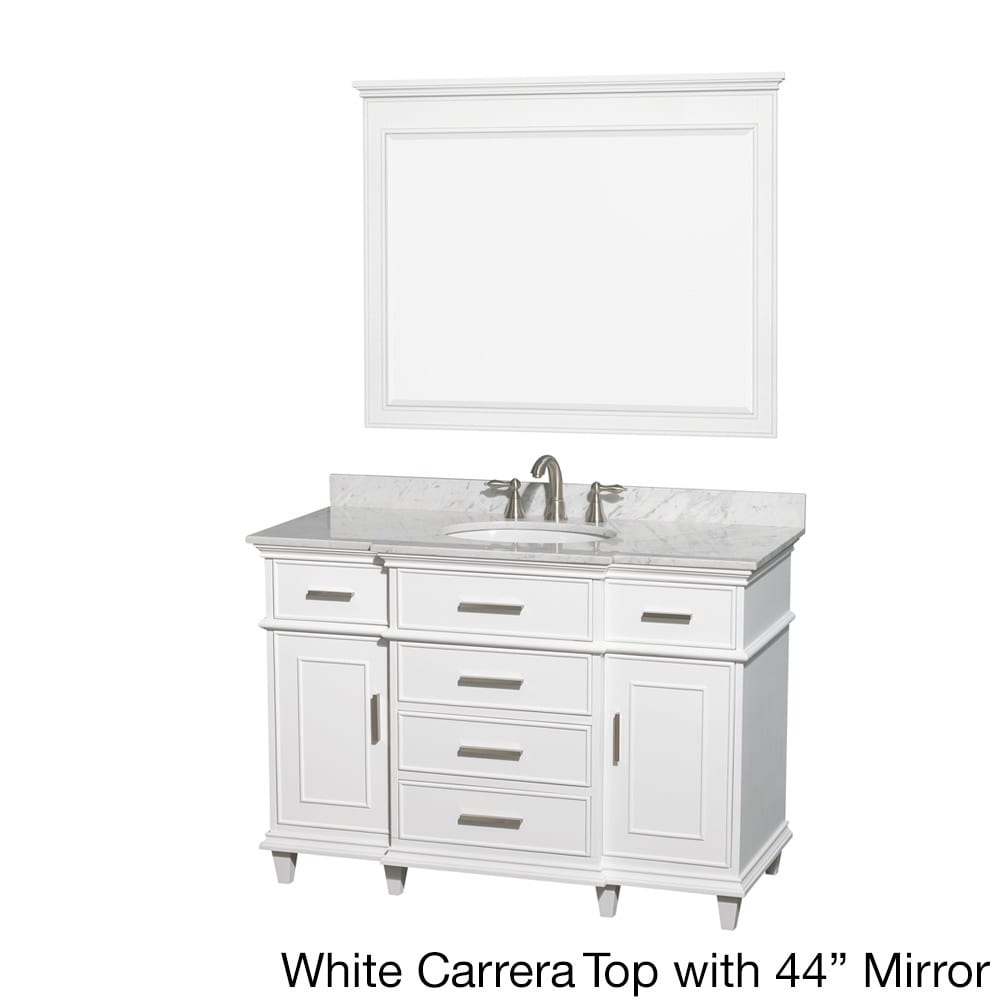 Wyndham Collection Berkeley White 48 inch Single Birch Vanity White Size Single Vanities