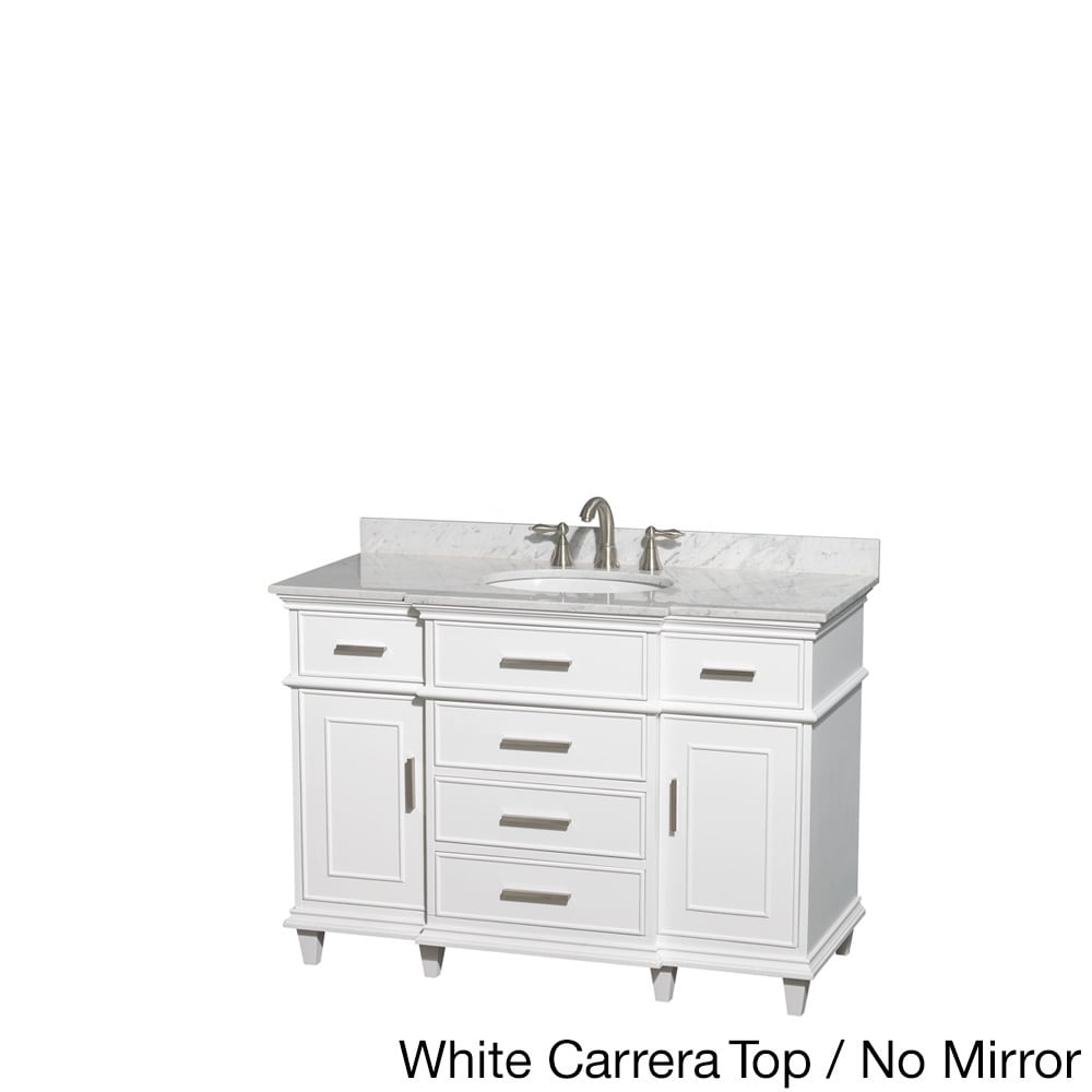 Wyndham Collection Berkeley White 48 inch Single Birch Vanity White Size Single Vanities