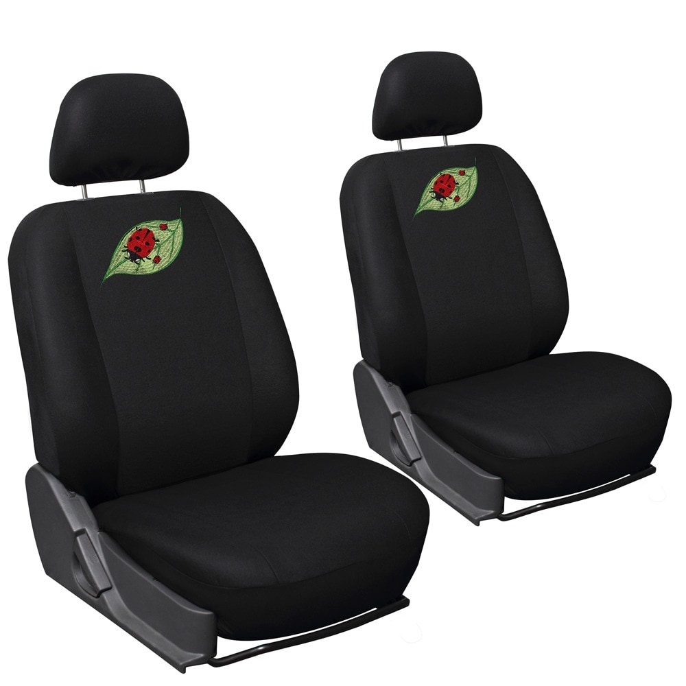 Oxgord Cute Green Leaf/ Red Ladybug 6 piece Seat Cover Set