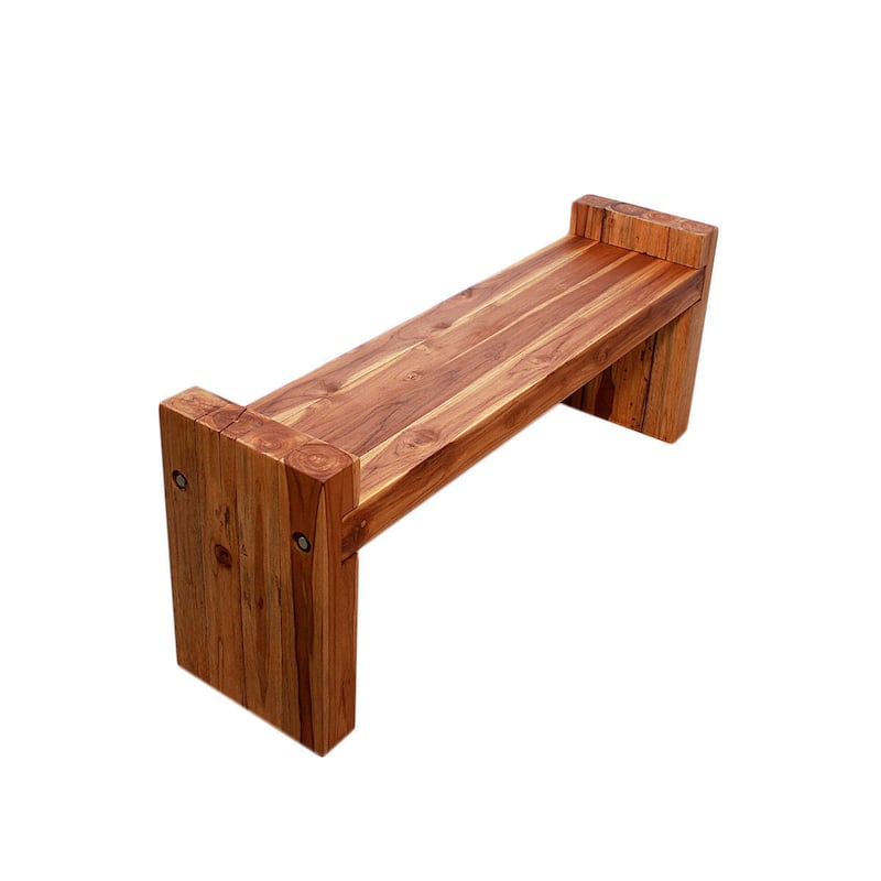 Haussmann? Teak Block Bench 48 x 12 x 19 inch High KD Oak Oil - 12 inch Wide x 48 inch Long x 16 inch Seat Height