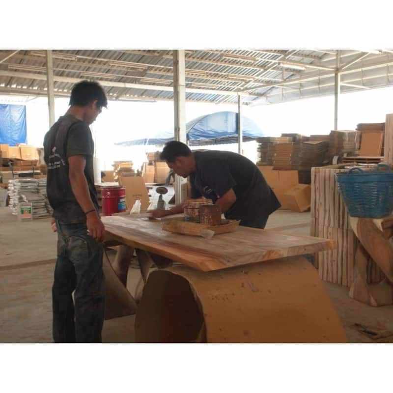 Haussmann? Teak Block Bench 48 x 12 x 19 inch High KD Oak Oil - 12 inch Wide x 48 inch Long x 16 inch Seat Height