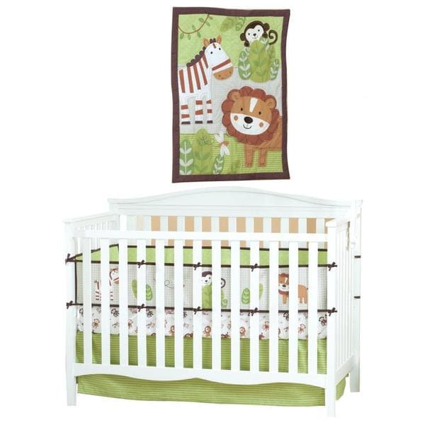 One Grace Place Jazzie Jungle Boy Infant 3 piece Crib Bedding Set