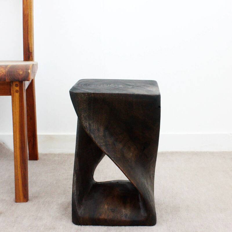 Haussmann® Original Wood Twist Stool 10 X 10 X 16 In High Mocha Oil - 10" x 10" x 16"