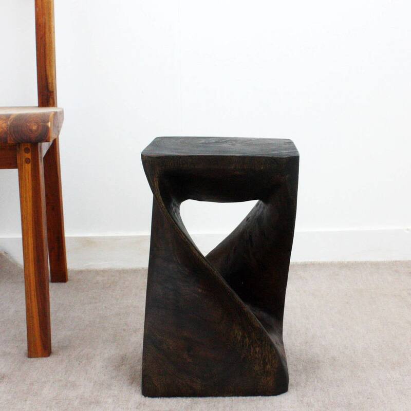 Haussmann® Original Wood Twist Stool 10 X 10 X 16 In High Mocha Oil - 10" x 10" x 16"