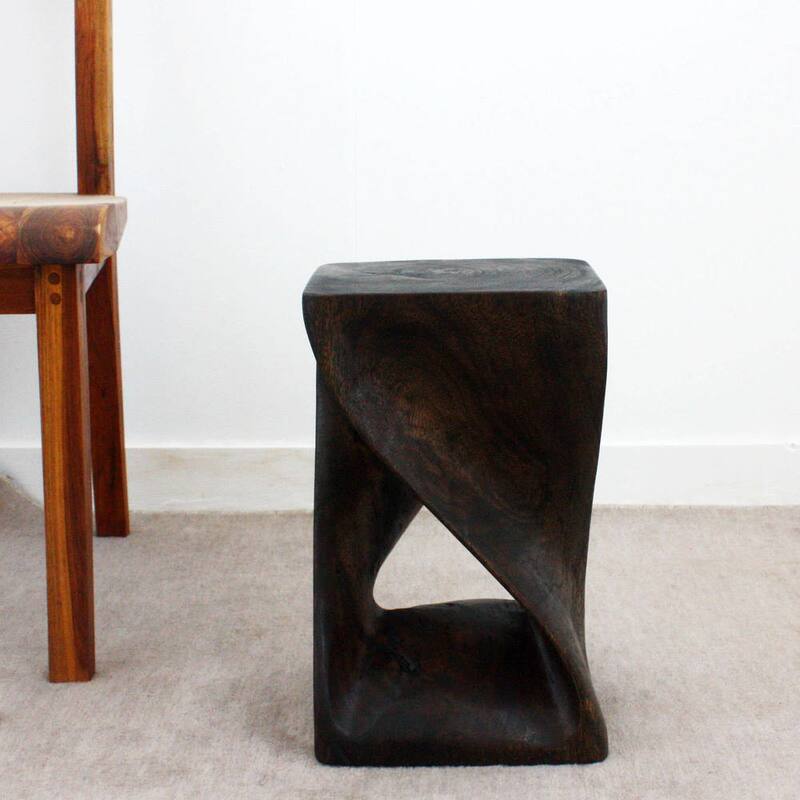 Haussmann® Original Wood Twist Stool 10 X 10 X 16 In High Mocha Oil - 10" x 10" x 16"