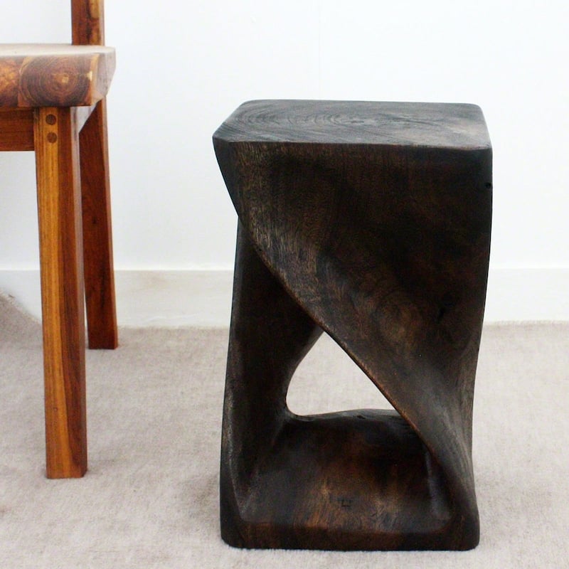 Haussmann® Original Wood Twist Stool 10 X 10 X 16 In High Mocha Oil - 10" x 10" x 16"