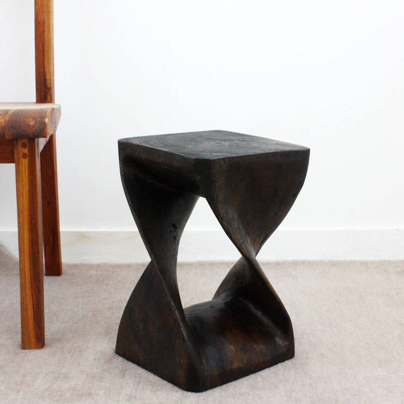 Haussmann® Original Wood Twist Stool 10 X 10 X 16 In High Mocha Oil - 10" x 10" x 16"