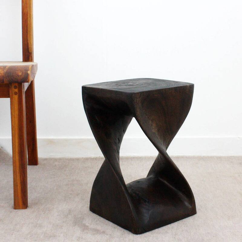 Haussmann® Original Wood Twist Stool 10 X 10 X 16 In High Mocha Oil - 10" x 10" x 16"