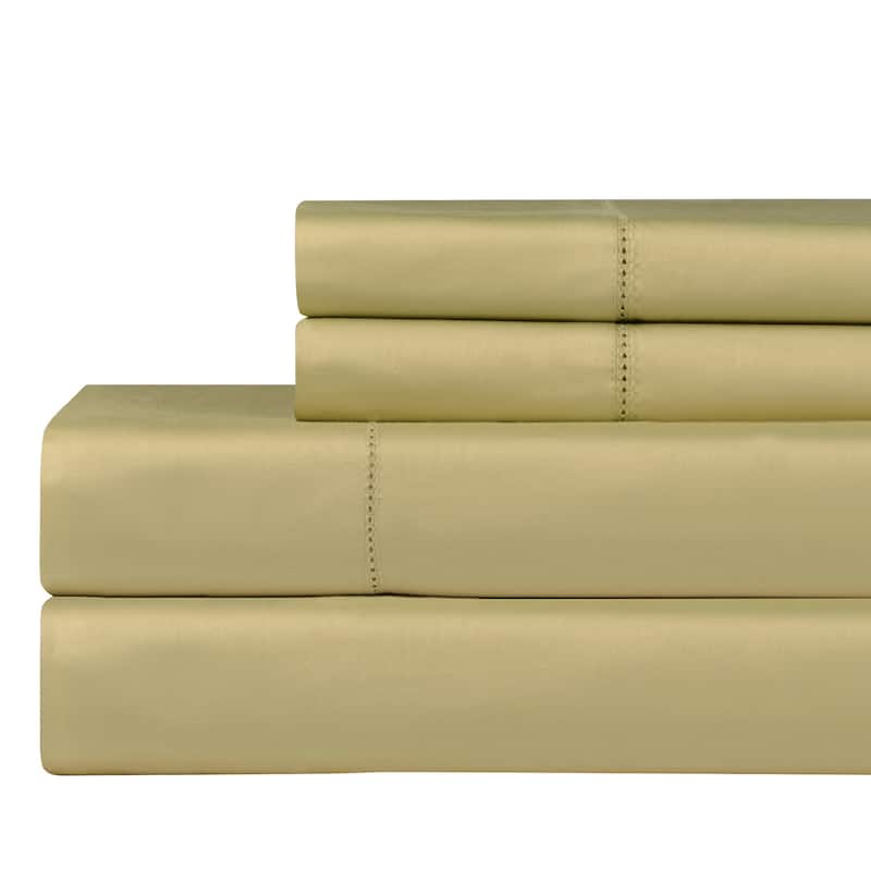 Celeste Home 610TC Pima Cotton Sateen Deep Pocket Sateen Bed Sheet Set - Pistachio - Queen