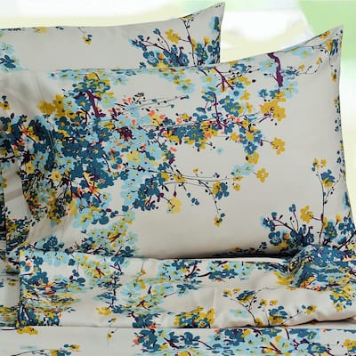 Tribeca Living Casablanca Floral Extra Deep Pocket Bed Sheet or Pillowcase Set