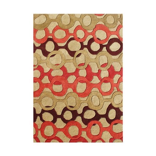 Alliyah Handmade Russet Brown New Zealand Blend Wool Rug - 8' x 10'