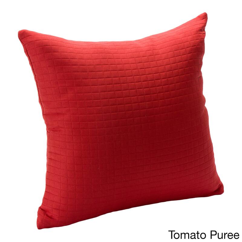 Modern Spa Solid Square Stitched Accent Pillow - Medium - 16 x 16 - Red