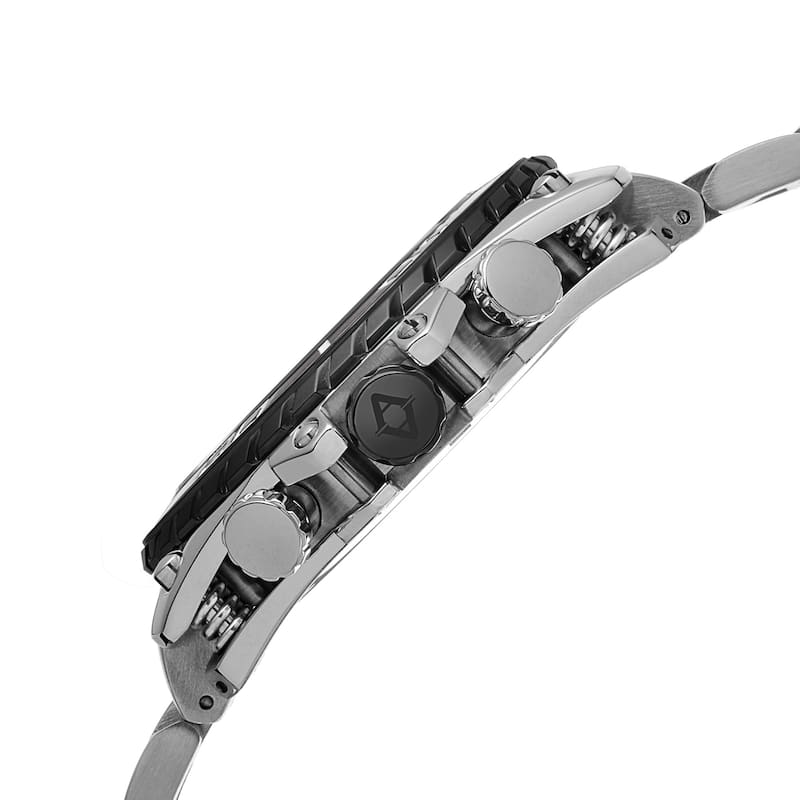 Akribos XXIV Men's Date Chronograph Stainless Steel Black Bracelet Watch