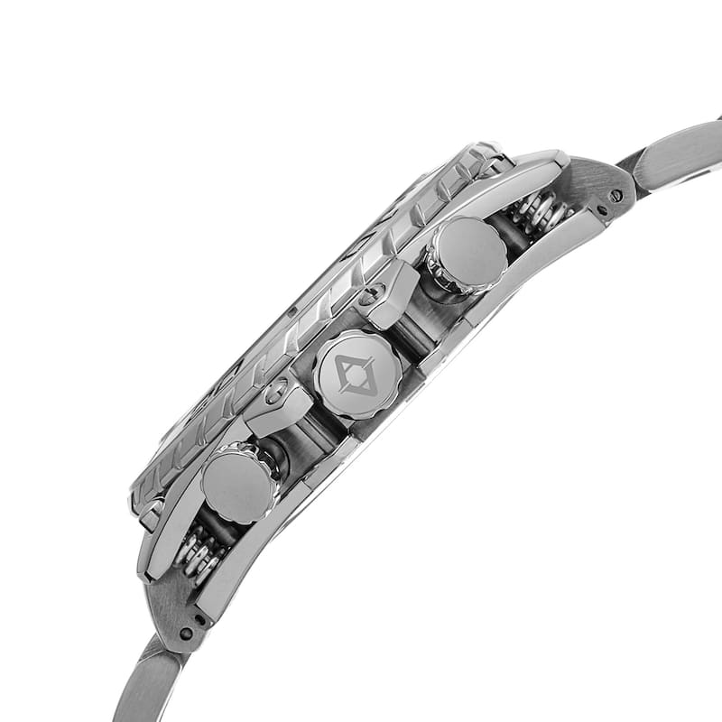 Akribos XXIV Men's Date Chronograph Stainless Steel Silver-Tone Bracelet Watch