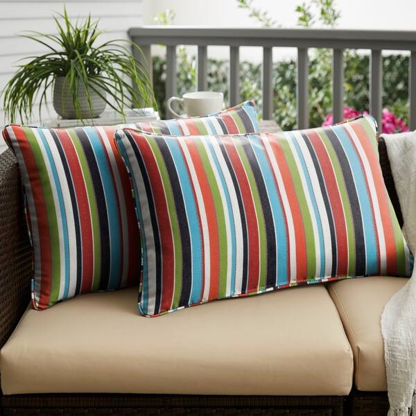 Shop Sunbrella Colorful Stripe Indoor Outdoor Corded Lumbar