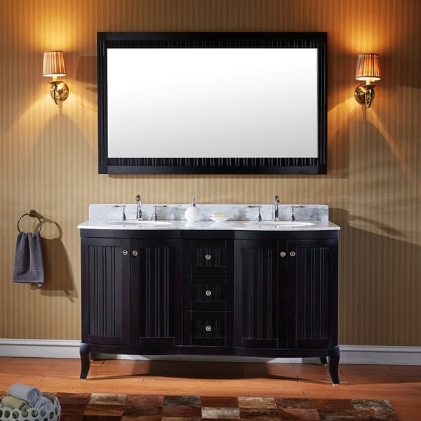 Shop Virtu Usa Khaleesi 60 Inch Espresso Vanity With Carrara White