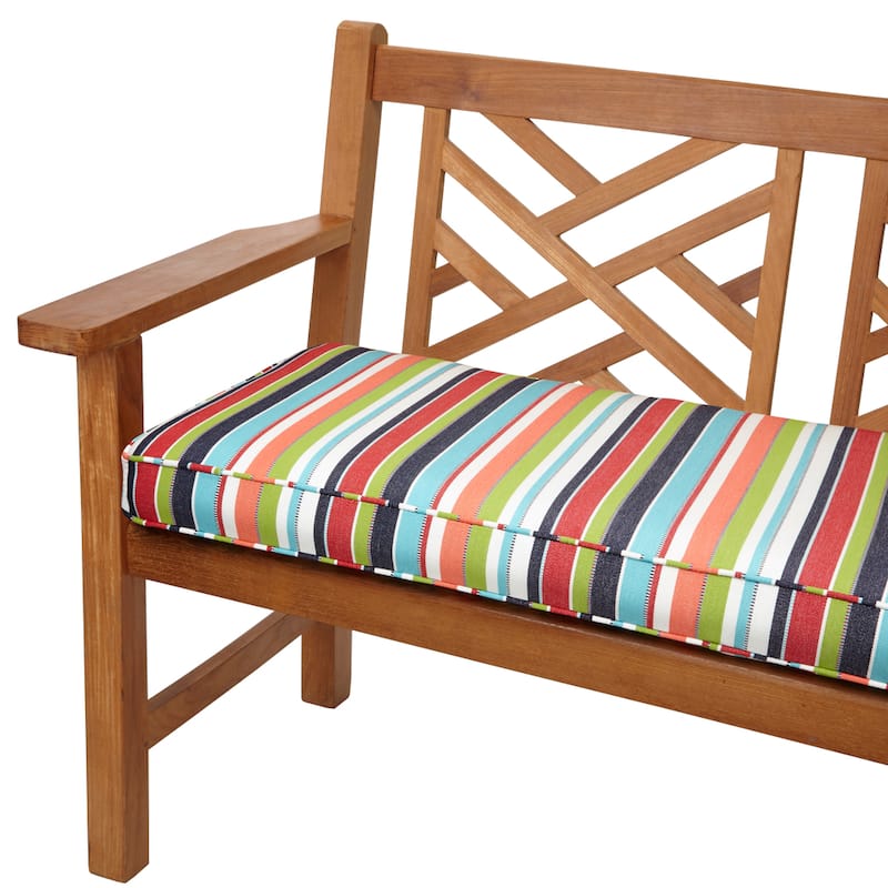 Sorra Home Multicolor Stripe Indoor/ Outdoor 48-inch Bench Cushion with Sunbrella Fabric