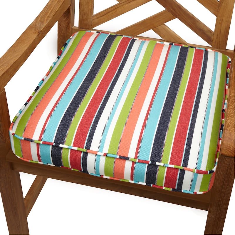 Sorra Home Multicolor Stripe Indoor/ Outdoor 19-inch Chair Cushion with Sunbrella Fabric