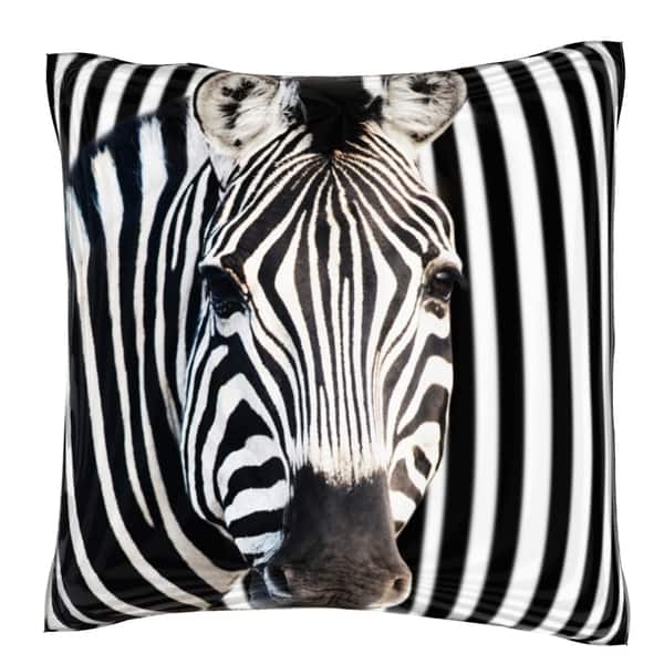 Zebra Against Stripes 18inch Velour Throw Pillow Bed Bath & Beyond