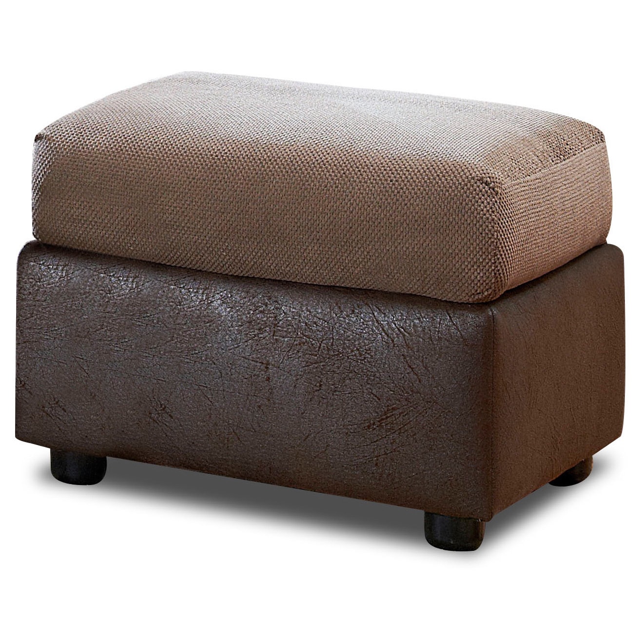 Aldridge Two tone Tobacco/ Mocha Upholstered Ottoman