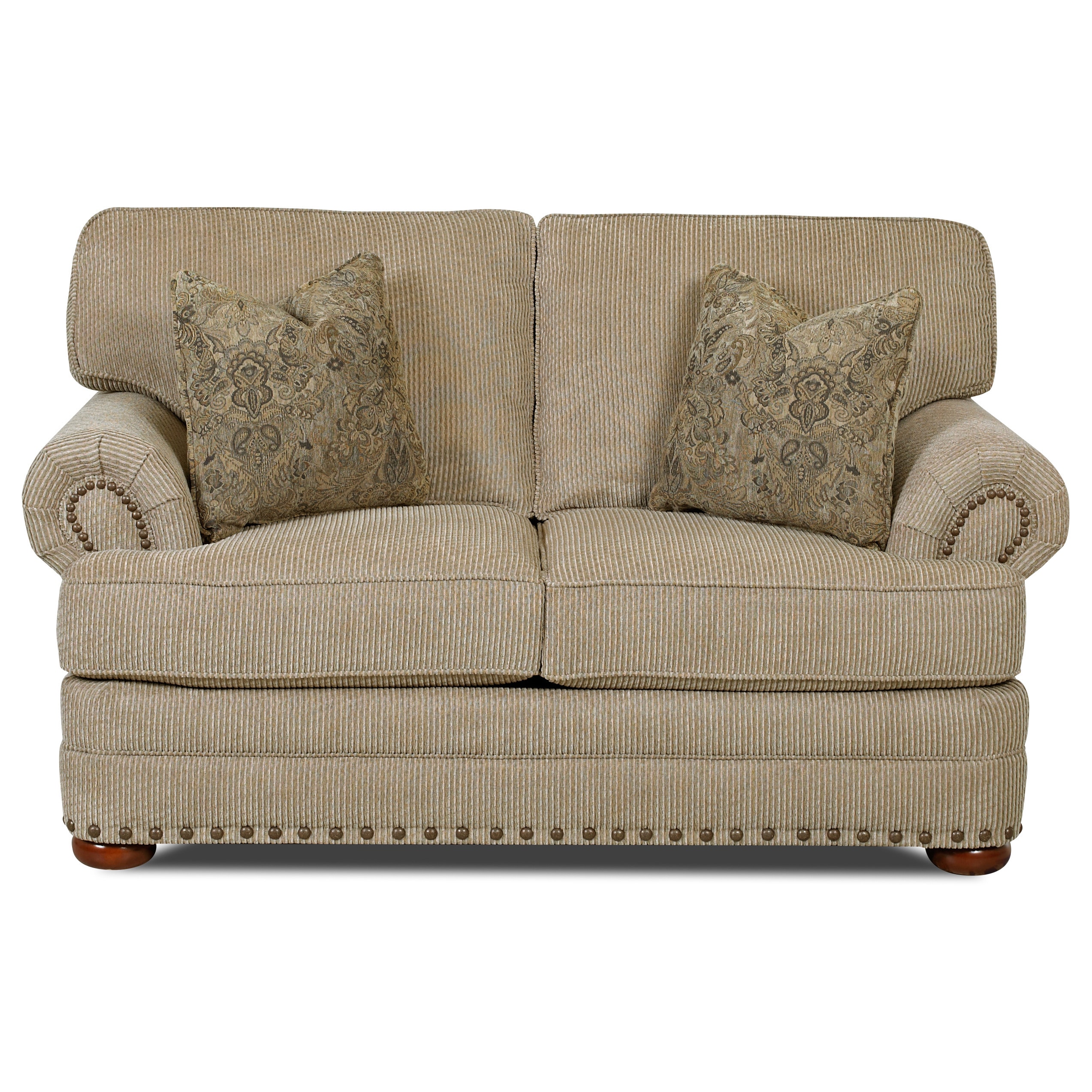 Clayton Collection Nail Head Trim Platinum Loveseat