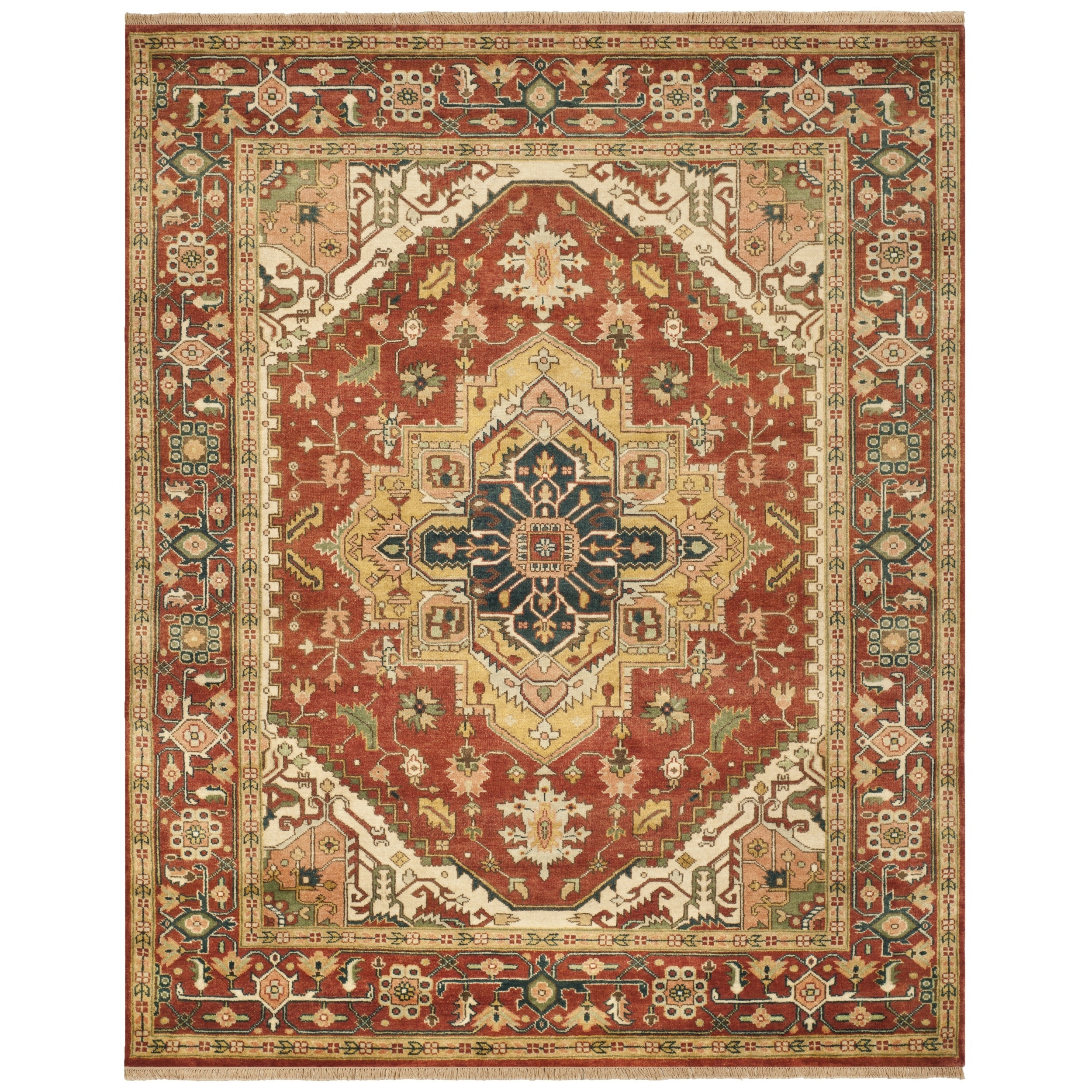 Safavieh Hand knotted Serapi Rust/ Rust Wool Rug (8 X 10)