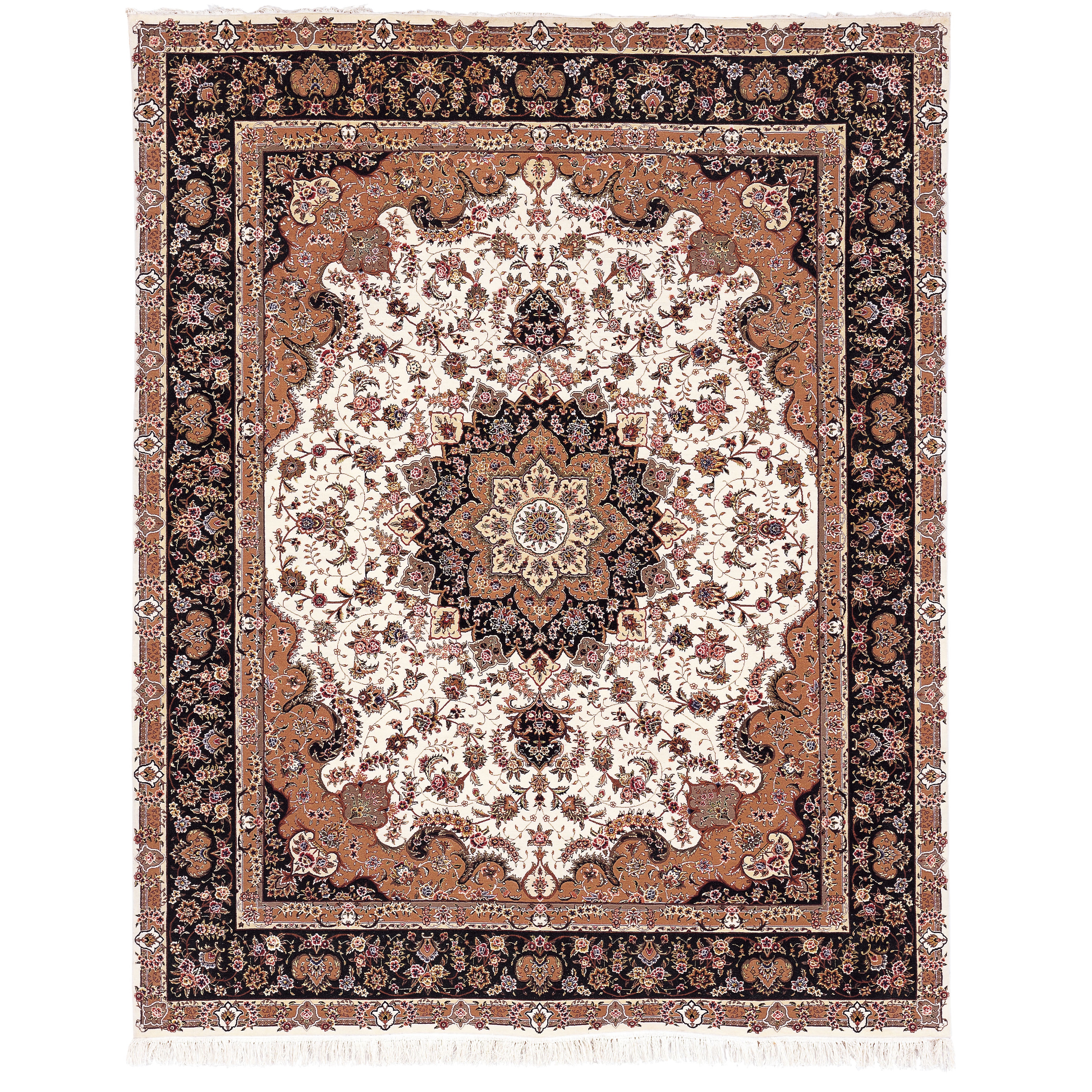 Safavieh Hand knotted Tabriz Floral Multi Wool/ Silk Rug (8 X 10)