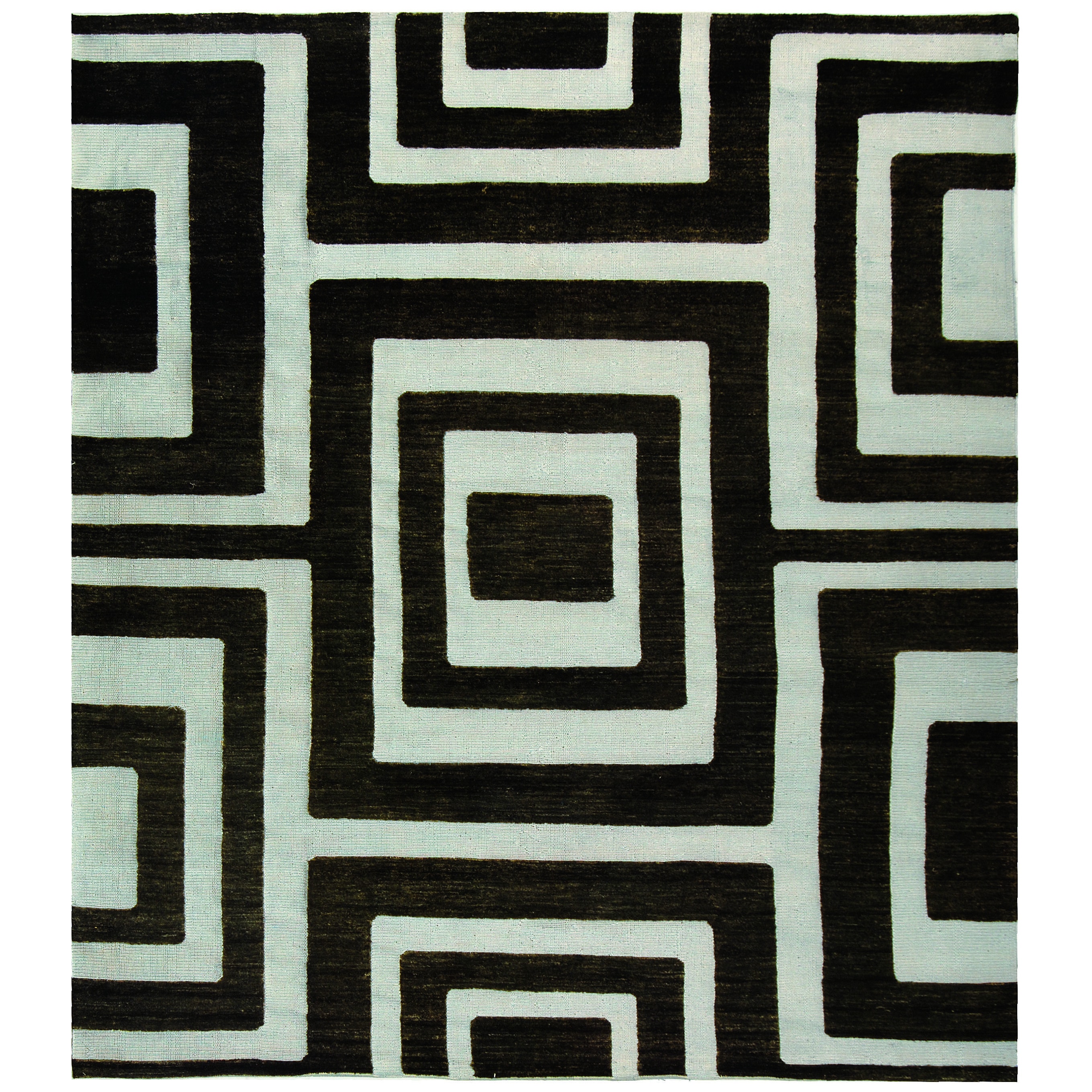 Safavieh Hand knotted Santa Fe Silver/ Black Wool Rug (9 X 12)