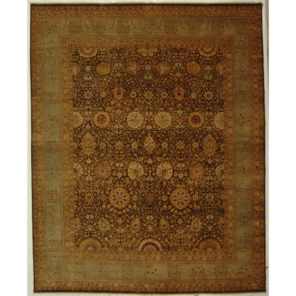 Safavieh Hand-knotted Lavar Brown/ Light Blue Wool Rug - 9' x 12'